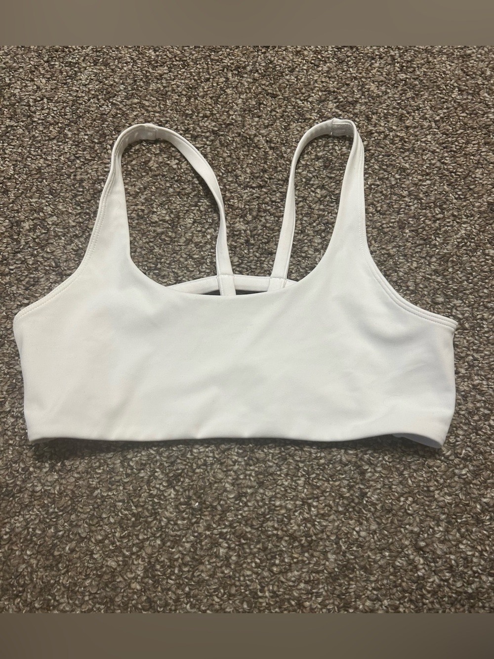 Vuori S Yosemite White Strappy Bra Comfortable Everyday Support Athletica